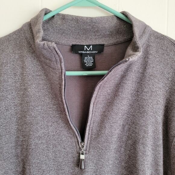 Magaschoni Men's Quarter Zip Pullover Sweater - Picture 3 of 4